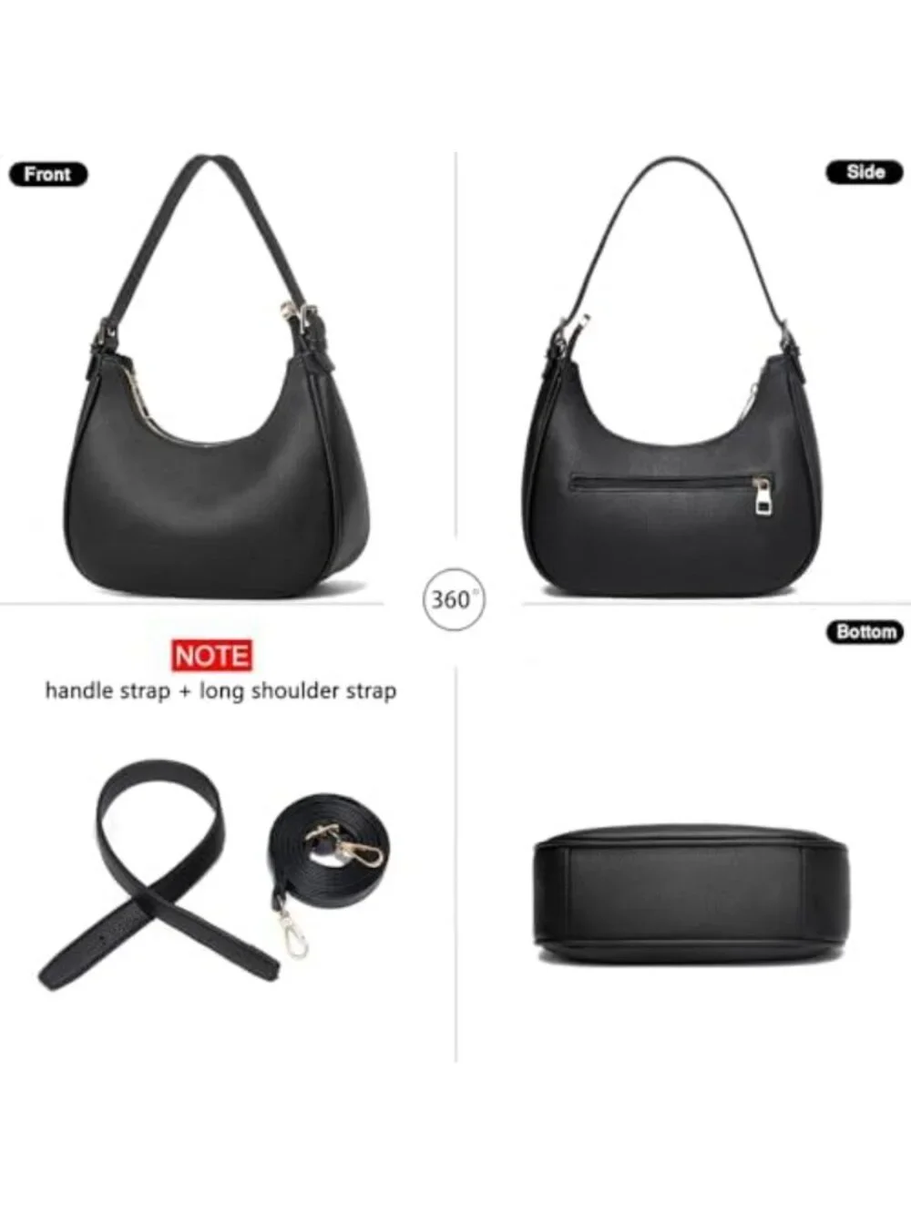 Chic Small Crescent Hobo Tote Bag for Women - Stylish Shoulder Purse Handbag